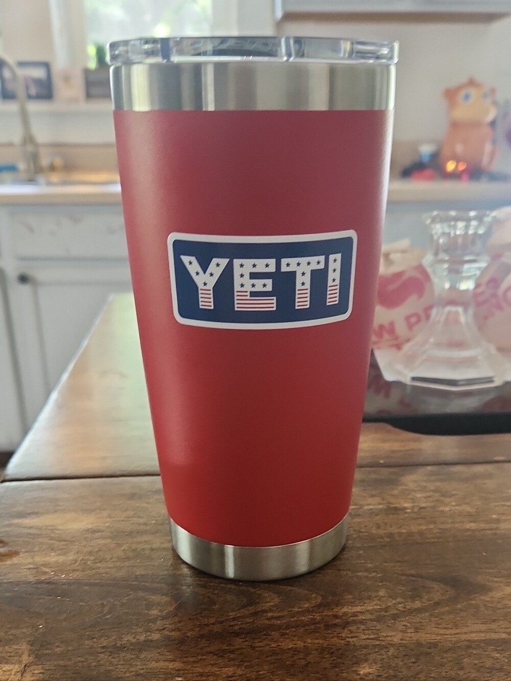 Yeti Red Tumbler with Patriotic Logo